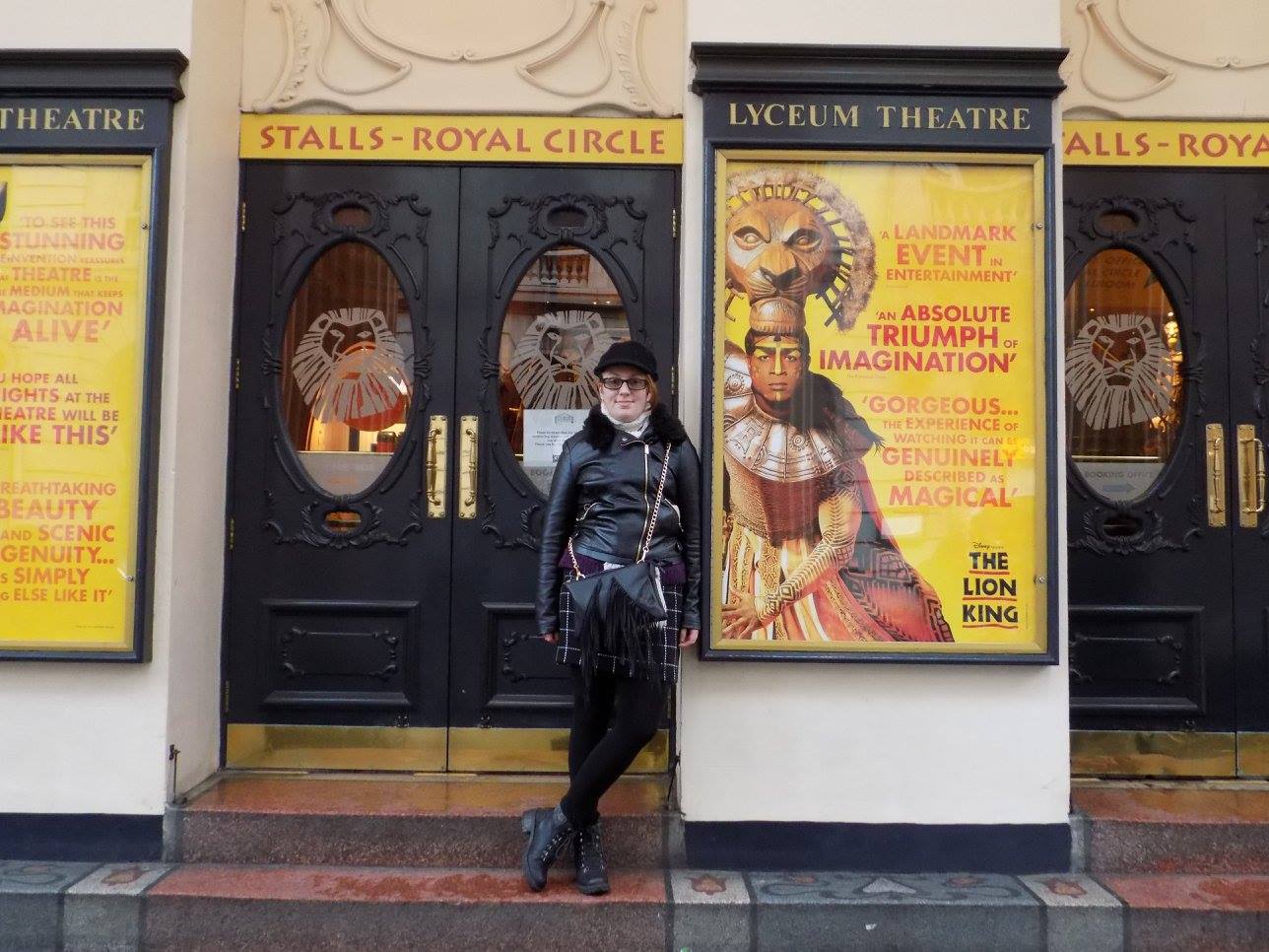 Me outside the Lyceum Theatre where the Lion King is staged in 2016.