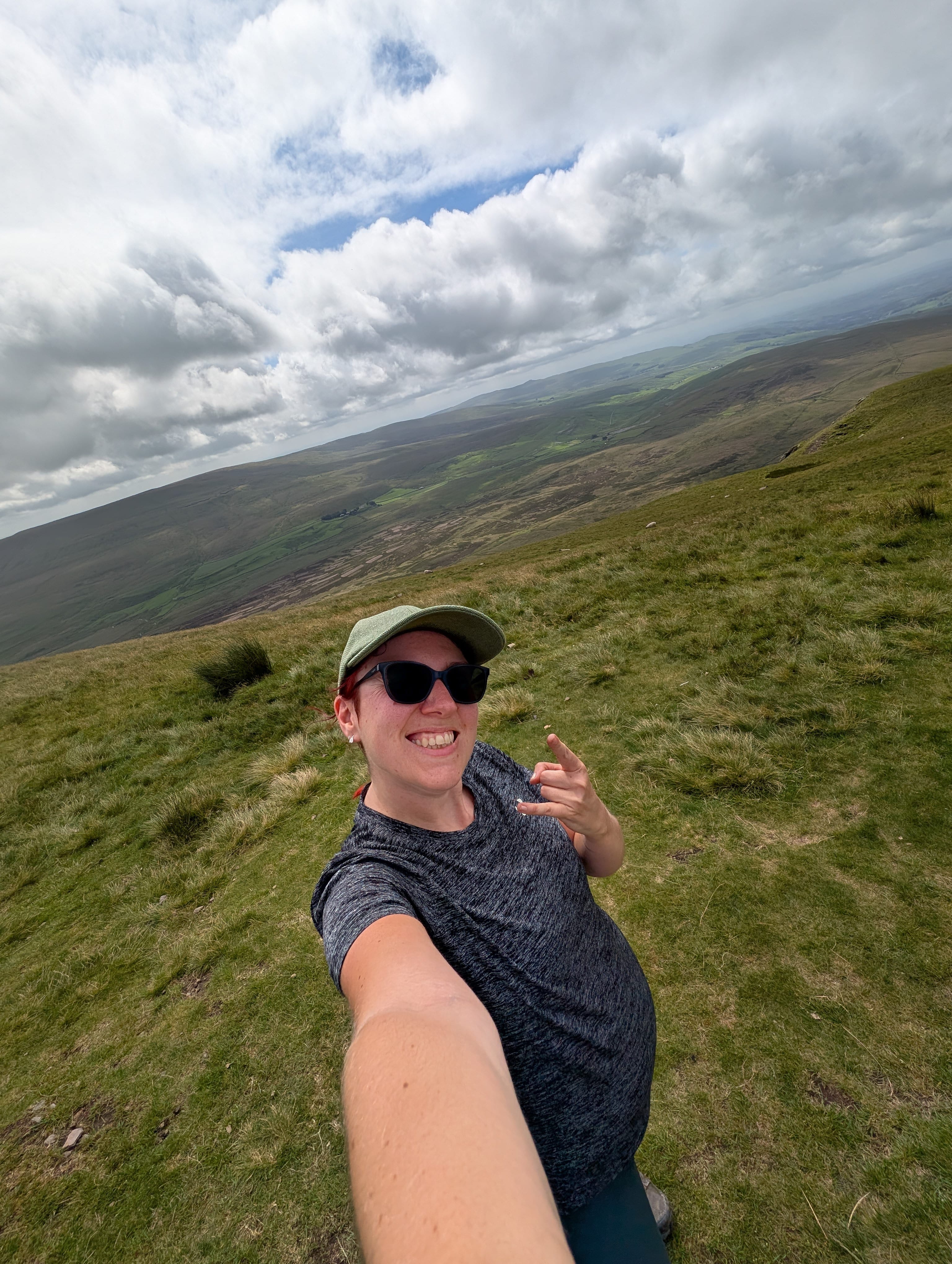 Reaching the summit of Pen-y-Ghent, 694m
